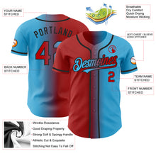 Load image into Gallery viewer, Custom Sky Blue Red-Black Authentic Gradient Fashion Baseball Jersey
