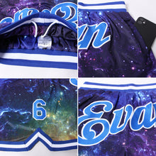 Load image into Gallery viewer, Custom Galactic Royal-White 3D Authentic Basketball Shorts
