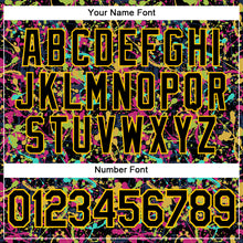 Load image into Gallery viewer, Custom Graffiti Pattern Black-Gold 3D Grunge Shabby Authentic Baseball Jersey
