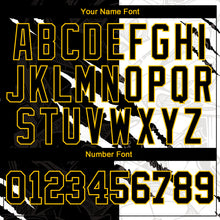 Load image into Gallery viewer, Custom Graffiti Pattern Black-Gold 3D Scratch Authentic Baseball Jersey
