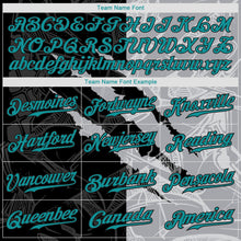 Load image into Gallery viewer, Custom Graffiti Pattern Teal Gray-Black 3D Scratch Authentic Baseball Jersey
