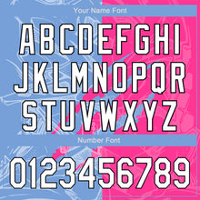 Load image into Gallery viewer, Custom Graffiti Pattern White Pink Light Blue-Black 3D Scratch Authentic Baseball Jersey
