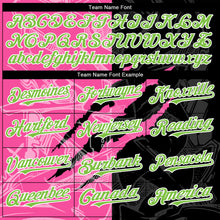 Load image into Gallery viewer, Custom Graffiti Pattern Neon Green Black-Pink 3D Scratch Authentic Baseball Jersey

