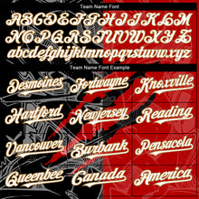 Load image into Gallery viewer, Custom Graffiti Pattern White Red Black-Old Gold 3D Scratch Authentic Baseball Jersey
