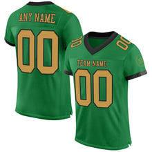 Load image into Gallery viewer, Custom Grass Green Old Gold-Black Mesh Authentic Football Jersey
