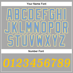 Custom Gray Gold-Light Blue Authentic Baseball Jersey
