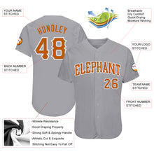 Load image into Gallery viewer, Custom Gray Texas Orange-White Authentic Baseball Jersey
