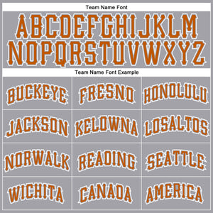 Custom Gray Texas Orange-White Authentic Baseball Jersey