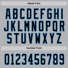 Load image into Gallery viewer, Custom Gray Black-Blue Hockey Jersey
