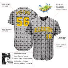Load image into Gallery viewer, Custom Gray Gold-Black 3D Pattern Design Authentic Baseball Jersey
