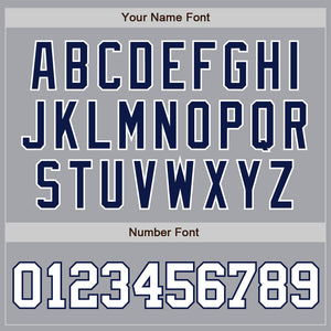 Custom Gray White-Navy Authentic Baseball Jersey