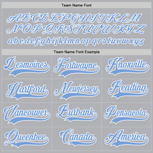 Load image into Gallery viewer, Custom Gray Light Blue-White Hockey Jersey

