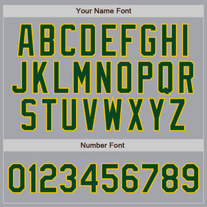 Custom Gray Green Pinstripe Green-Gold Authentic Baseball Jersey