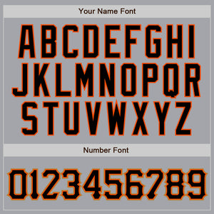 Custom Gray Black Pinstripe Black-Orange Authentic Baseball Jersey