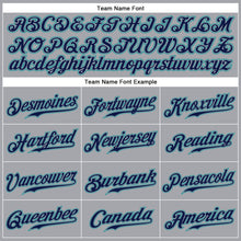 Load image into Gallery viewer, Custom Gray Navy-Teal Authentic Sleeveless Baseball Jersey
