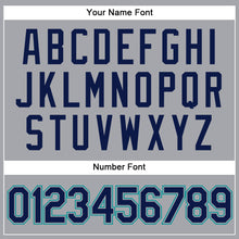 Load image into Gallery viewer, Custom Gray Navy-Teal Authentic Sleeveless Baseball Jersey
