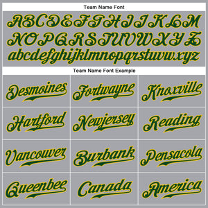 Custom Gray Green-Gold Authentic Sleeveless Baseball Jersey