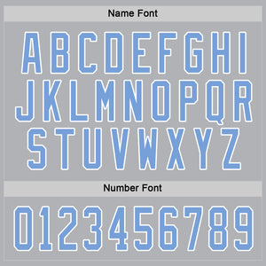 Custom Gray Light Blue-White Hockey Jersey