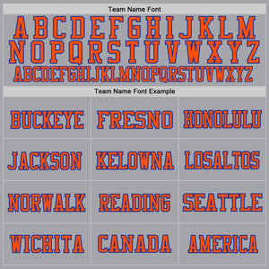 Custom Gray Royal-Orange Mesh Authentic Football Jersey