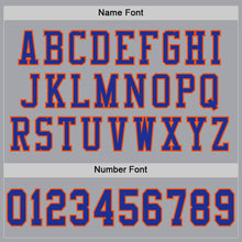 Load image into Gallery viewer, Custom Gray Royal-Orange Mesh Authentic Football Jersey
