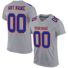 Load image into Gallery viewer, Custom Gray Royal-Orange Mesh Authentic Football Jersey

