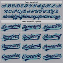 Load image into Gallery viewer, Custom Gray Navy-Teal Authentic Baseball Jersey
