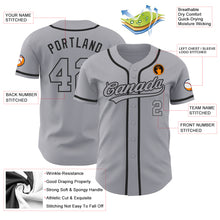 Load image into Gallery viewer, Custom Gray Gray-Black Authentic Baseball Jersey
