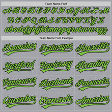 Load image into Gallery viewer, Custom Gray Neon Green-Black Authentic Baseball Jersey
