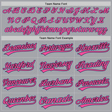 Load image into Gallery viewer, Custom Gray Light Blue Black-Pink Authentic Baseball Jersey
