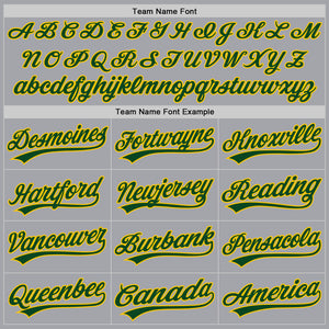 Custom Gray Green-Gold Authentic Baseball Jersey