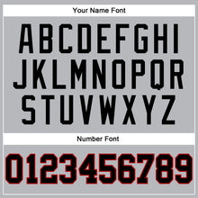Load image into Gallery viewer, Custom Gray Black Pinstripe Black-Red Authentic Basketball Jersey
