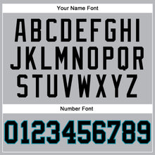 Load image into Gallery viewer, Custom Gray Black Pinstripe Black-Teal Authentic Basketball Jersey
