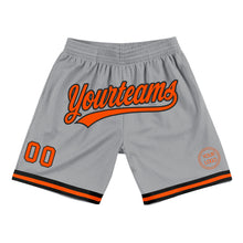 Load image into Gallery viewer, Custom Gray Orange-Black Authentic Throwback Basketball Shorts
