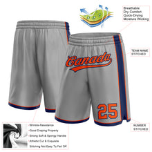 Load image into Gallery viewer, Custom Gray Orange-Navy Authentic Basketball Shorts
