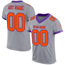 Load image into Gallery viewer, Custom Gray Orange-Purple Mesh Authentic Football Jersey
