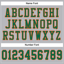 Load image into Gallery viewer, Custom Gray Kelly Green-Orange Mesh Authentic Football Jersey
