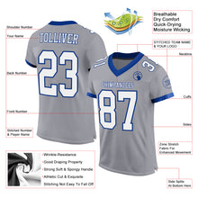 Load image into Gallery viewer, Custom Gray White-Royal Mesh Authentic Football Jersey
