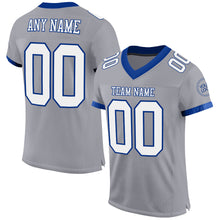 Load image into Gallery viewer, Custom Gray White-Royal Mesh Authentic Football Jersey
