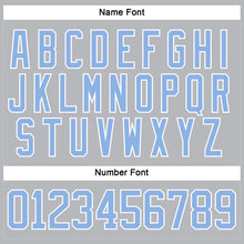 Load image into Gallery viewer, Custom Gray Light Blue-White Hockey Lace Neck Jersey
