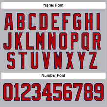 Load image into Gallery viewer, Custom Gray Red-Navy Hockey Lace Neck Jersey
