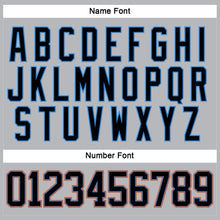 Load image into Gallery viewer, Custom Gray Black Electric Blue-Orange Hockey Lace Neck Jersey
