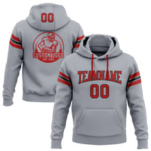 Load image into Gallery viewer, Custom Stitched Gray Red-Black Football Pullover Sweatshirt Hoodie
