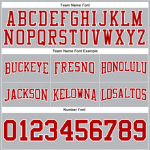 Load image into Gallery viewer, Custom Stitched Gray Red-White Football Pullover Sweatshirt Hoodie
