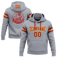 Load image into Gallery viewer, Custom Stitched Gray Red-Gold Football Pullover Sweatshirt Hoodie
