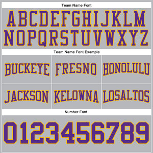 Custom Stitched Gray Purple-Gold Football Pullover Sweatshirt Hoodie