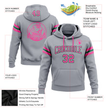 Load image into Gallery viewer, Custom Stitched Gray Pink-Kelly Green Football Pullover Sweatshirt Hoodie
