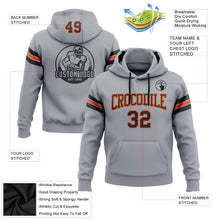 Load image into Gallery viewer, Custom Stitched Gray Black-Orange Football Pullover Sweatshirt Hoodie
