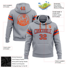 Load image into Gallery viewer, Custom Stitched Gray Orange-Royal Football Pullover Sweatshirt Hoodie
