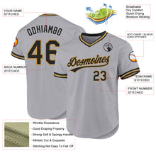 Load image into Gallery viewer, Custom Gray Black-Old Gold Authentic Throwback Baseball Jersey
