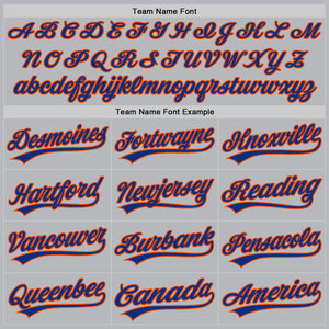Custom Gray Royal-Orange Authentic Throwback Baseball Jersey